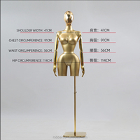 Maniquí de Mujer de Plástico Dorado de Talla Grande, de Alta Gama, con Pechos Grandes y Cintura Delgada, Modelo de Busto para Exhibición
