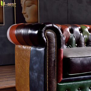 Divano di Lusso Vintage Industriale Retrò Stile Aviatore per Bar Sigari, Pub, Club, Studio, Concessionaria Auto, Lounge, Arredamento Speakeasy - Product Image 5