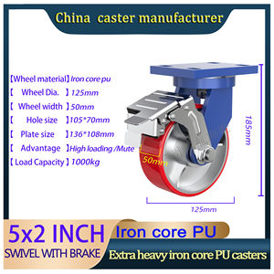 Schwerlast-Großhandel für Ihre Wartungsbedürfnisse 1000kg Schwerlast Abnehmbare Lenkrolle und Rollen für Transportwagen - Product Image 4