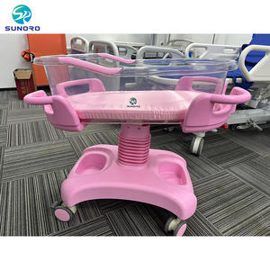 SBCT10 سرير الطفل الطبي للمستشفى ارتفاع قابل للتعديل سرير الطفل حديث الولادة الوردي سرير الطفل الرضيع للعيادة - Product Image 1