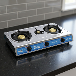 Table de cuisson à gaz 2+1 brûleurs en acier inoxydable, cuisinière à gaz manuelle pour la maison et les restaurants - Product Image 4