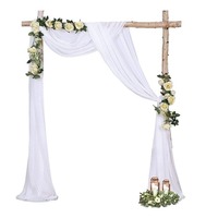 Tissu en tulle de polyester transparent style européen tricoté, plusieurs couleurs, pour toile de fond de fête en extérieur, rideau d'arche de mariage