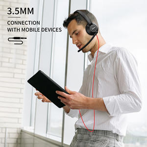 Auriculares BINNUNE BH03, Auriculares Ligeros para Negocios con Micrófono con Cancelación de Ruido para Computadora, Auriculares con Cable Supraaurales - Product Image 3