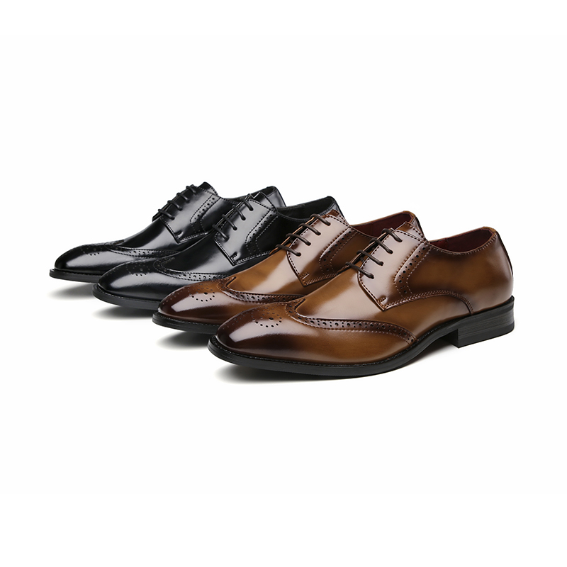 Top Quality Fashion Soft Full Grain Leather Mens Pointed Toe Dress Shoes For Party