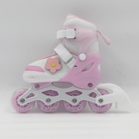 Patins à roulettes ajustables pour enfants en alliage, coque en PE, doublure en velours, châssis en PP, roulements ABEC-7, roues en PU, tailles S/M/L, pour filles, extérieur