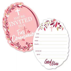 Cartes de menu d'<span class=keywords><strong>invitation</strong></span> de fête de forme ovale en croix élégante de luxe toutes occasions cartes de voeux de première <span class=keywords><strong>communion</strong></span> - Product Image 4
