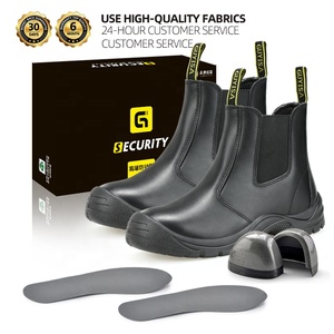 GUYISA Stivale da Lavoro Antinfortunistico Professionale <span class=keywords><strong>in</strong></span> Morbida Pelle Bovina a Doppio Strato con Puntale <span class=keywords><strong>in</strong></span> Acciaio Nero S1P SR Antistatico - Product Image 5
