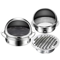 Capot d'évacuation en acier inoxydable 304, avec grille anti-insectes, pour conduit d'air frais