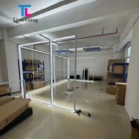 Boîte à lumière LED personnalisée 400x250cm, stand de salon professionnel, mur d'affichage en tissu rétroéclairé avec comptoir de réception pour événement d'exposition