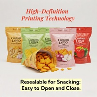 Sachets Doypack refermables de qualité alimentaire, anti-odeur, imprimés sur mesure, avec fenêtre transparente pour le stockage de poudres d'épices