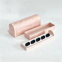Boîte rigide à dôme de marque, boîte cadeau cosmétique personnalisée, boîte d'emballage à couvercle incurvé avec insert pour ensemble de baumes à lèvres au chocolat