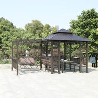Pergola de divertissement fonctionnelle en métal imperméable avec chaise suspendue pour la détente en plein air 300*480CM