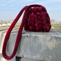 Sac à bandoulière pour femme en fil épais tressé à la main, petit sac souple fait main 2023