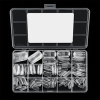 Formes à ongles doubles en acrylique transparent durable, style papillon français, pour la construction et l'extension d'ongles en polygel