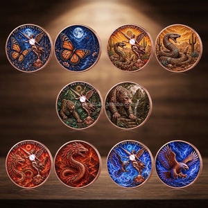Pièce de collection commémorative personnalisée en cuivre de 5 onces, motif déesse aztèque, papillon, aigle, <span class=keywords><strong>serpent</strong></span> ailé - Product Image 1