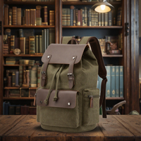 Sac à dos pour ordinateur portable de grande capacité 15,6 pouces, toile vintage unisexe, fermeture éclair imperméable, sac à dos décontracté pour l'école, sac à dos de voyage pour adolescents et hommes