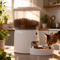 Distributeur automatique intelligent pour animaux de compagnie 3L avec caméra HD et audio bidirectionnel, contrôle par minuterie Wi-Fi, double alimentation de secours, matériau plastique écologique