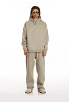 Ensemble de survêtement en polaire durable et lavable en machine, unisexe, coupe oversize, style streetwear, avec sweat à capuche et pantalon, résistant à la décoloration, pour l'automne