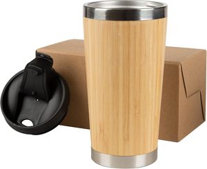 Wholesale Bulk 15oz Laserable Bamboo Stainless Steel <b>Thermal</b> Tumbler for Laser Engrave Blank - Product Image 6