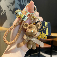 Porte-clés ours créatif tendance, porte-clés de voiture unique, accessoires de sac à dos pour couple, porte-clés cadeau