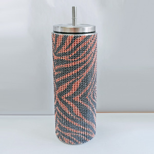 Gobelet isotherme en acier inoxydable 20oz avec paille, entièrement recouvert de strass, surface entièrement ornée de strass, cadeau pour femme - Product Image 5