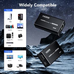 SYONG Extenseur <span class=keywords><strong>HDMI</strong></span> amélioré jusqu'à 65 mètres, émetteur et récepteur <span class=keywords><strong>HDMI</strong></span> 1080P sur <span class=keywords><strong>Ethernet</strong></span> LAN, répéteur <span class=keywords><strong>HDMI</strong></span> vers <span class=keywords><strong>Ethernet</strong></span> - Product Image 4