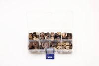 Assortiment de boutons en coquille de noix de coco écologiques, 6 tailles avec boîte d'organisation pour la couture et l'artisanat
