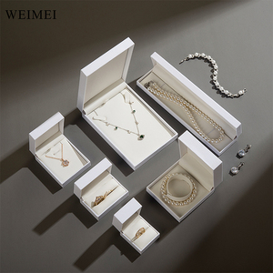 Custom Logo High-End <b>White</b> Leatherette Jewelry <b>Box</b> Premium Jewelry <b>Gift</b> Packaging - Product Image 4