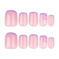 3927 charmant rose français coloré Floral Design Art acrylique presse sur les ongles ongles artificiels personnaliser