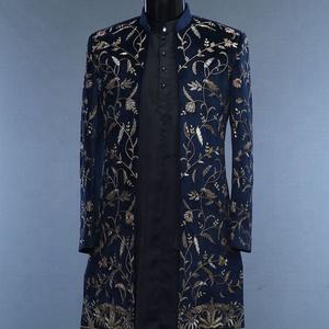 2021 Trendy Indo-Western Sherwani Pant Bordado Cremallera Cierre de mosca Tallas grandes Característica para fiestas indias/paquistaníes Bodas - Product Image 1