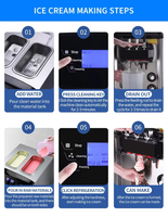 Machine à glace molle professionnelle en acier inoxydable pour la préparation de différentes saveurs de glaces et de yaourts glacés pour les entreprises