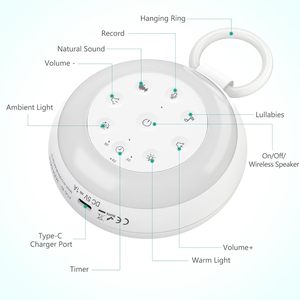 Machine à son portable <span class=keywords><strong>bébé</strong></span> avec 24 sons fonction d'enregistrement <span class=keywords><strong>de</strong></span> haut-parleur sans fil Machine à bruit blanc pour enfant avec veilleuse - Product Image 3