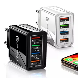 4 порта USB зарядное устройство Быстрая зарядка для сотового телефона 3A зарядное устройство со светодиодным источником света для Планшет портативный EU US настенное зарядное устройство для мобильных устройств адаптер