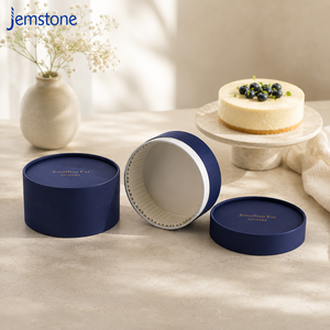 Boîte cylindrique en carton écologique estampillée pour desserts et gâteaux, résistante à la chaleur, emballage en tube de papier pour cheesecake, fournie directement par l'usine - Product Image 1