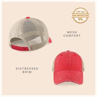 Casquette Trucker Premium Vintage Délavée et Vieillie, Réglable, Logo Personnalisé, 6 Panneaux, Visière Courbée, Vierge, Respirante, en Maille, pour l'Extérieur