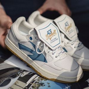 Zapatillas Planas Blancas de Nuevo Estilo para Hombre, con Cubierta Abatible, Superficie de Malla, Transpirables, Estilo Retro Americano, Casuales - Product Image 1