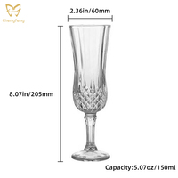 Verres à vin classiques de flûtes à Champagne de verrerie vintage de luxe pour l'usage de barre à la maison de noce