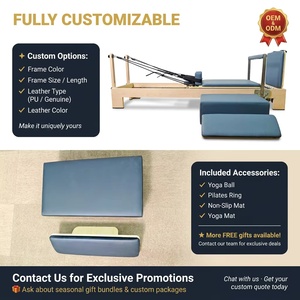 Máquina de <span class=keywords><strong>Pilates</strong></span> <span class=keywords><strong>Reformer</strong></span> de Madera de Arce Sólida con Accesorios Completos, <span class=keywords><strong>Pilates</strong></span> para Casa o Estudio, Garantía de 5 Años en Piezas Principales - Product Image 4