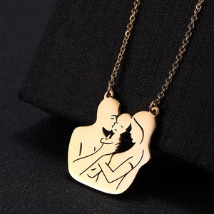 Famiglia mamma e bambino ciondolo festa della mamma collana <span class=keywords><strong>gioielli</strong></span> in acciaio inossidabile per le donne moglie uomini materni famiglia fascino regali d'amore - Product Image 4