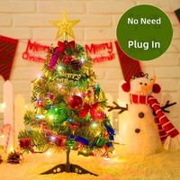 Mini sapin de Noël artificiel très populaire avec étoile dorée et ornements en forme de nœud pour la maison, le bureau et les fêtes