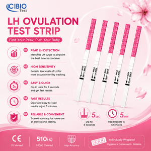Bandelettes de test d'ovulation LH urinaire en gros, certifiées CE, conformes à la réglementation CLIA, <span class=keywords><strong>prix</strong></span> usine CIBIO - Product Image 2