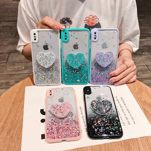 <span class=keywords><strong>Coque</strong></span> de téléphone portable en acrylique de couleur unie avec support en forme de cœur pour Iphone 11 Pro <span class=keywords><strong>Huawei</strong></span> <span class=keywords><strong>P30</strong></span> - Product Image 1