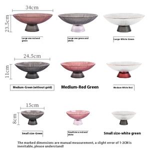 Piatto Decorativo Creativo per Casa e Ristorante in <span class=keywords><strong>Vetro</strong></span> con Intarsi Dorati Non Tossico per Frutta Dessert Snack Caramelle Stile Japandi di Alto Valore - Product Image 6