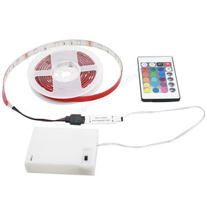 Bande LED alimentée par batterie avec 24 touches télécommandées bricolage pour PC <span class=keywords><strong>TV</strong></span> miroir armoires de cuisine étagères décoration - Product Image 6