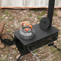 Poêle à bois pliable coupe-vent en acier, vente en gros d'usine, foyer portable d'extérieur, chauffage de camping, cuisson au bois