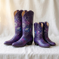 Bottes de cowboy pour femme à bout pointu, confortables, vente en gros, chaussures habillées blanches et marron pour fille