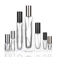 Atomiseur en verre de 50ml, avec étiquette autocollante, bouteille de parfum, pulvérisateur noir, or, argent, Stock d'usine, nouveau
