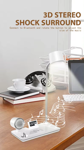 Đa chức năng BT Loa lịch đồng hồ LED bàn bảng đèn đọc sách với sạc không dây - Product Image 3