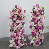 Rangées de fleurs artificielles multicolores en soie pour arche de mariage, allée, table et décoration nuptiale
