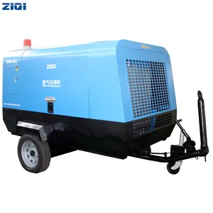 High work efficiency factory direct selling 8bar Cummins diesel engine driven screw air compressor for mine industry
